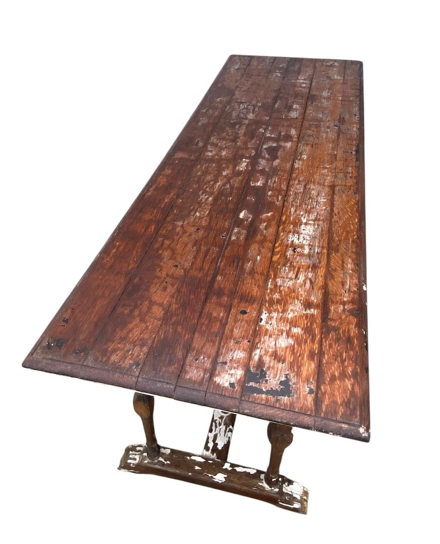 Antique 19th Century Gothic Revival Style Wood Console Table - 5