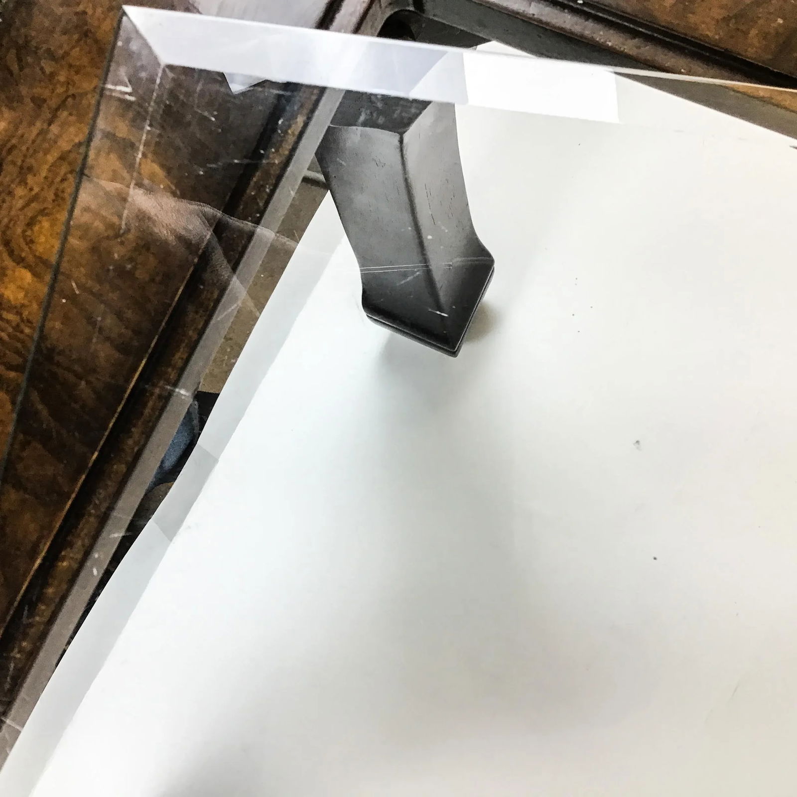 Solid Wood Glass Top Asian Ming Style Side Table by Baker - 10