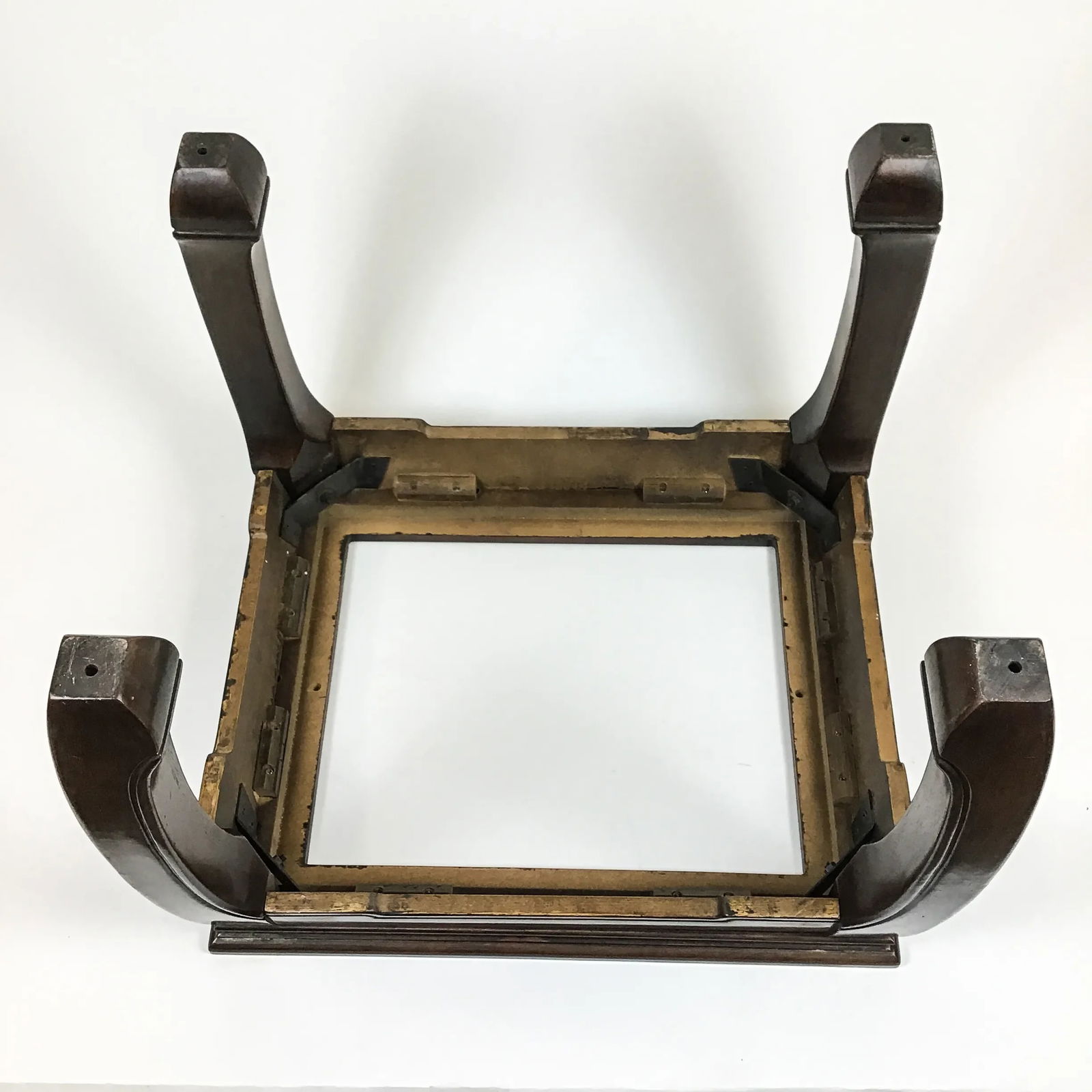 Solid Wood Glass Top Asian Ming Style Side Table by Baker - 12