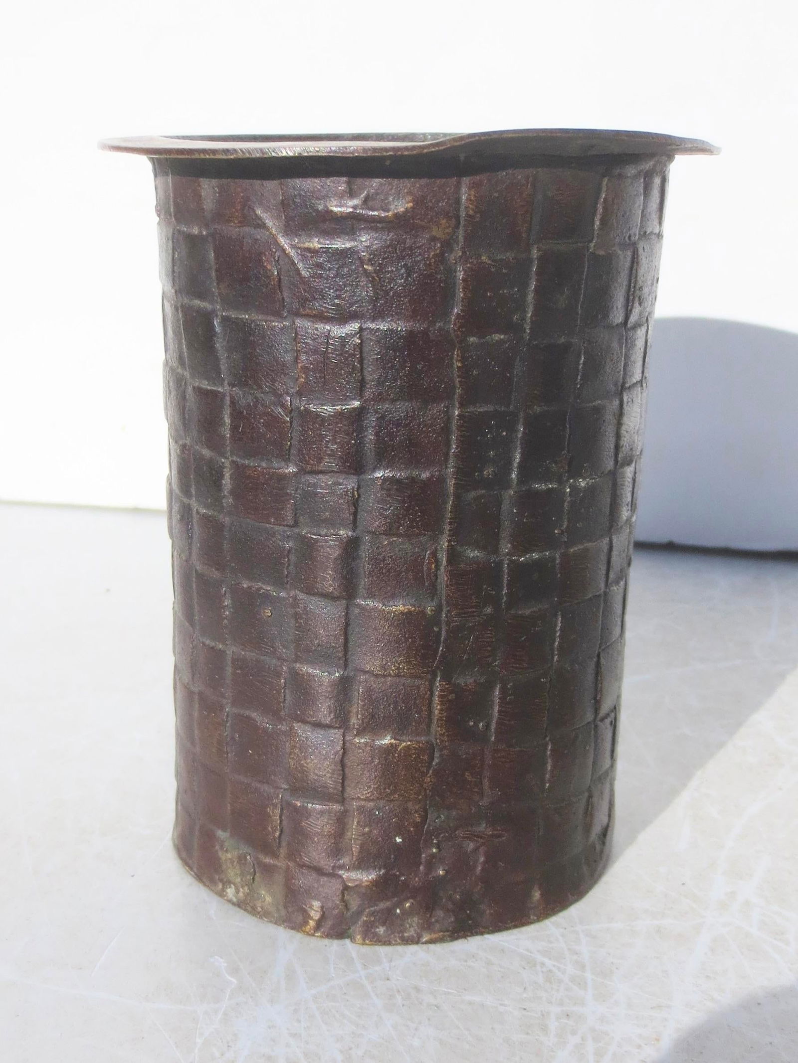 Art Brut Woven Bronze Canister - 4