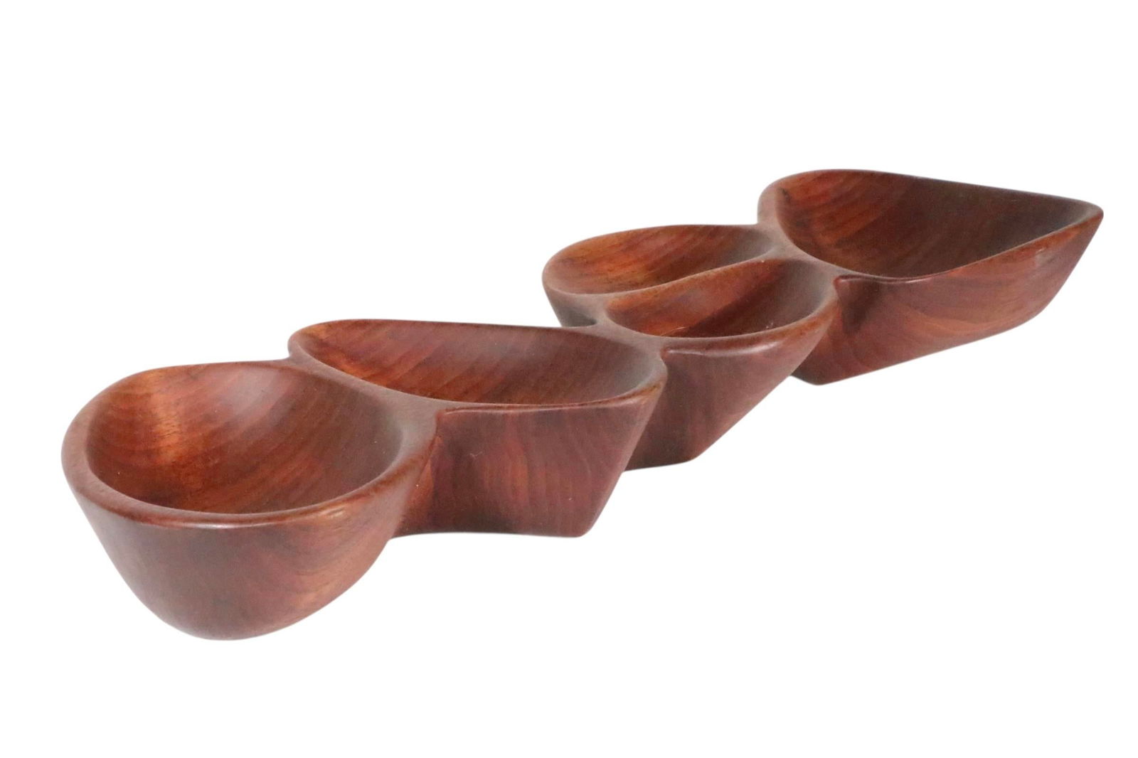 Mid 20th Century Mid Century Organic Modern Hand Carved Wood Snack Serving Bowl - 2