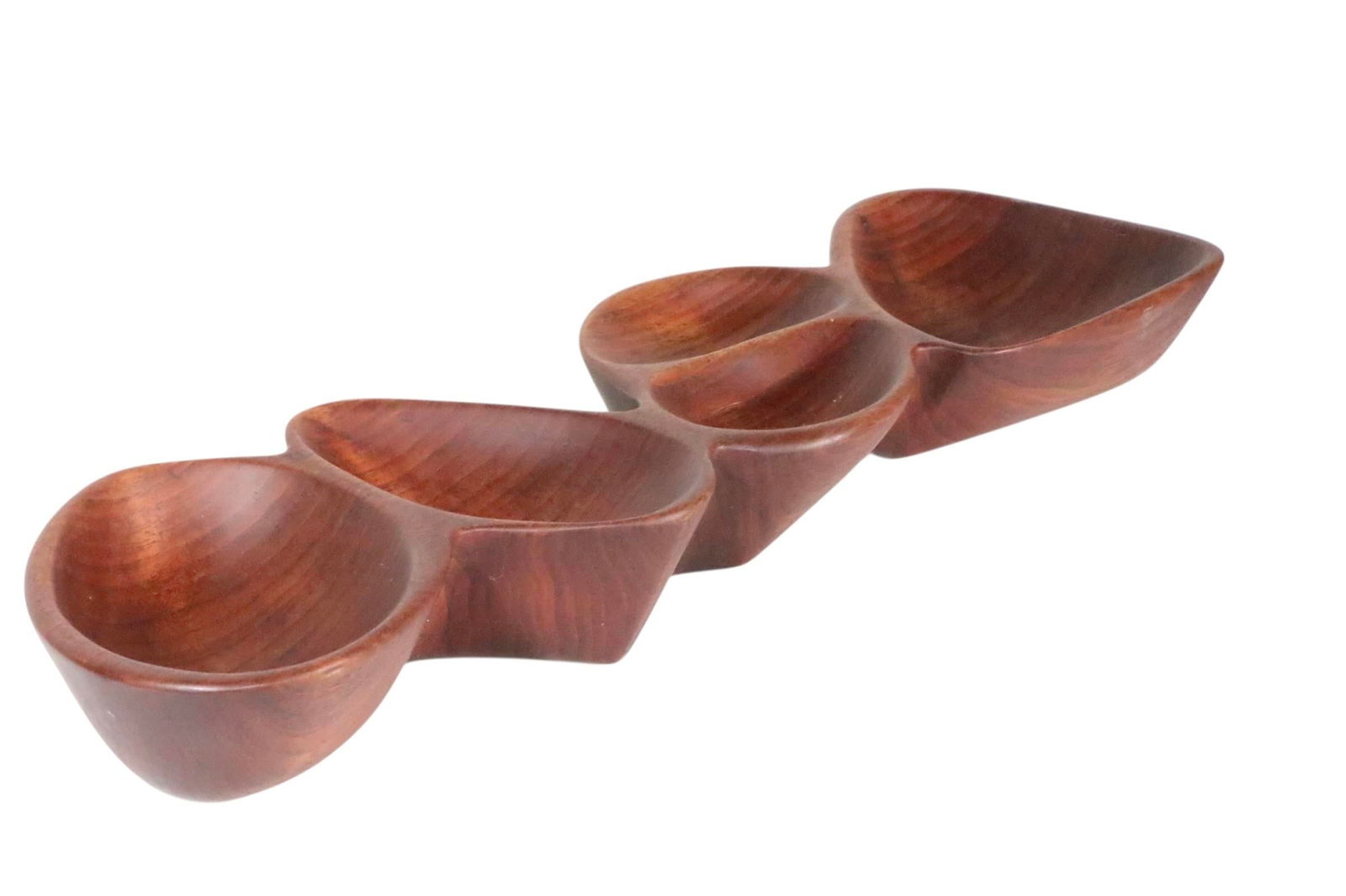 Mid 20th Century Mid Century Organic Modern Hand Carved Wood Snack Serving Bowl - 3