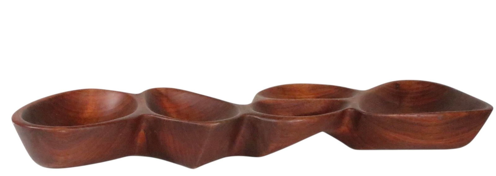 Mid 20th Century Mid Century Organic Modern Hand Carved Wood Snack Serving Bowl - 5