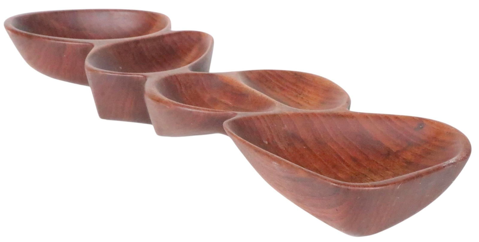 Mid 20th Century Mid Century Organic Modern Hand Carved Wood Snack Serving Bowl - 7