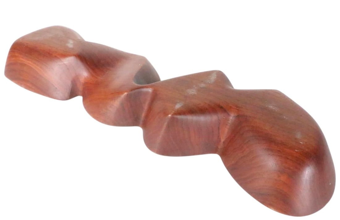 Mid 20th Century Mid Century Organic Modern Hand Carved Wood Snack Serving Bowl - 8