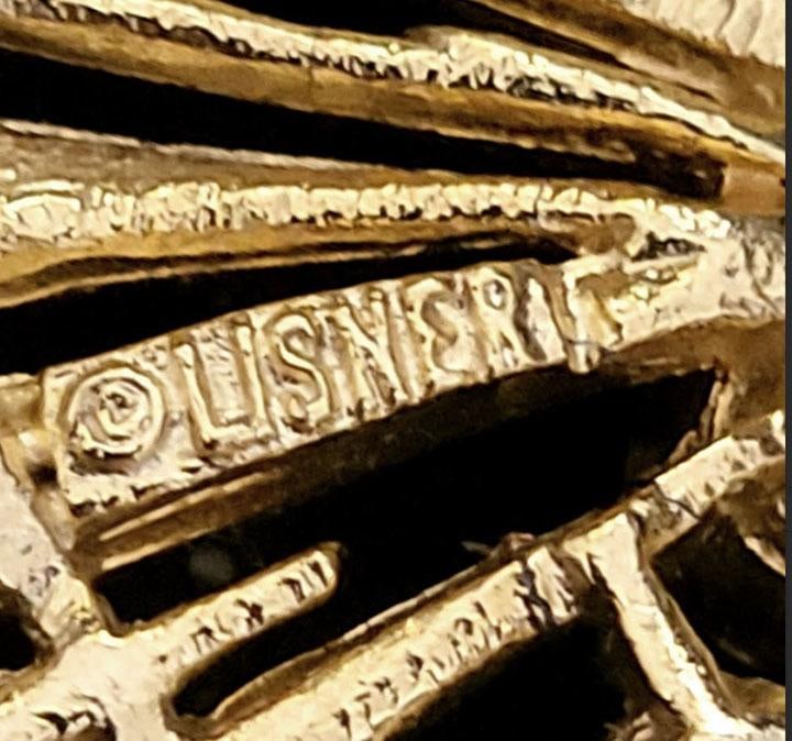 Lisner Starburst Spray Brooch With Blue Rhinestones - Signed - 3