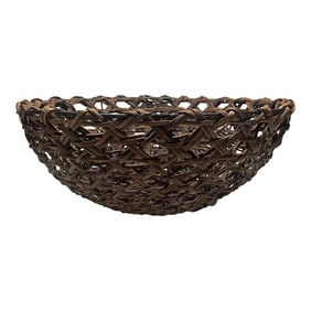 Late 20th Century Organic Woven Rattan Basket for Table