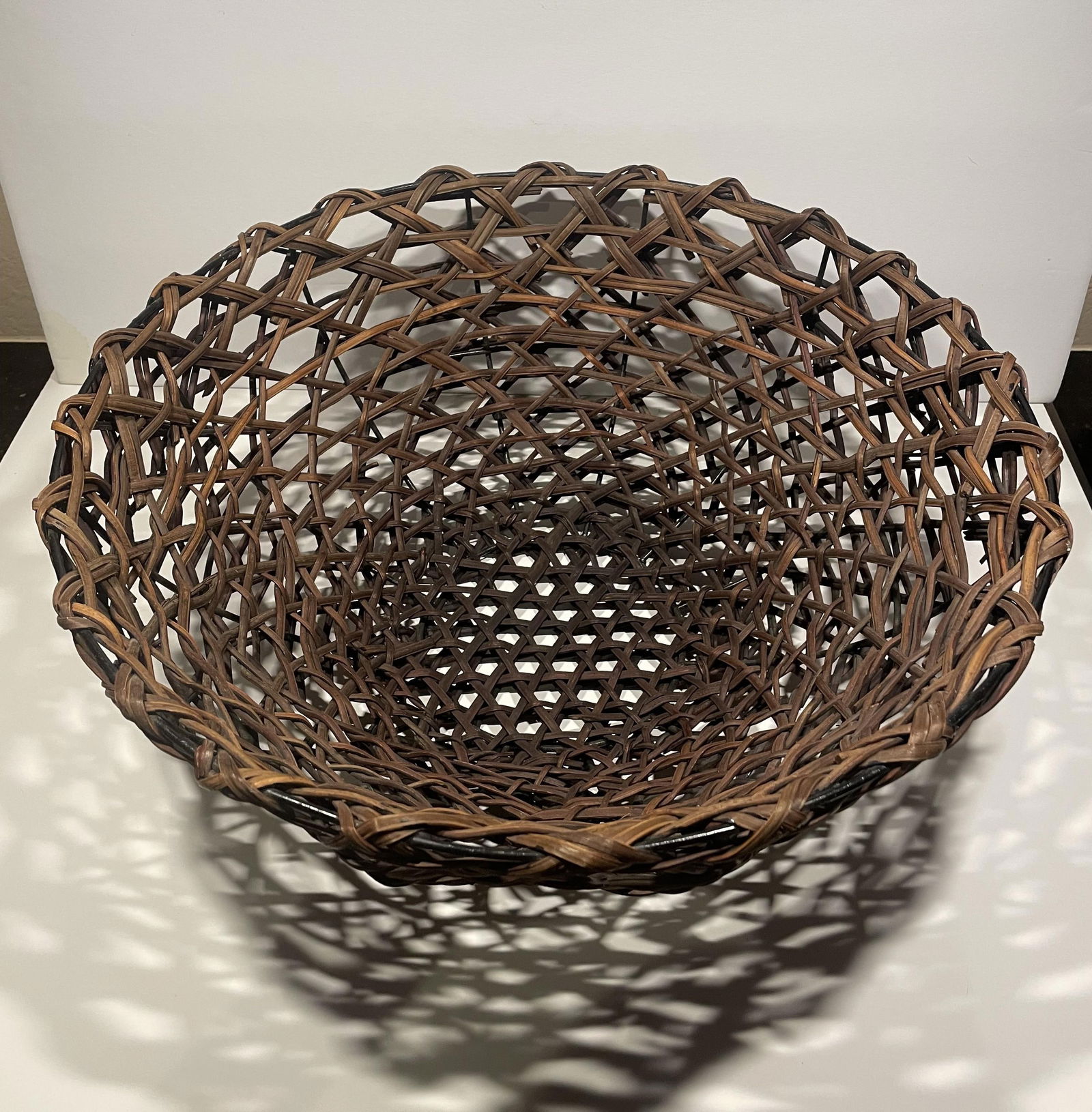 Late 20th Century Organic Woven Rattan Basket for Table - 2