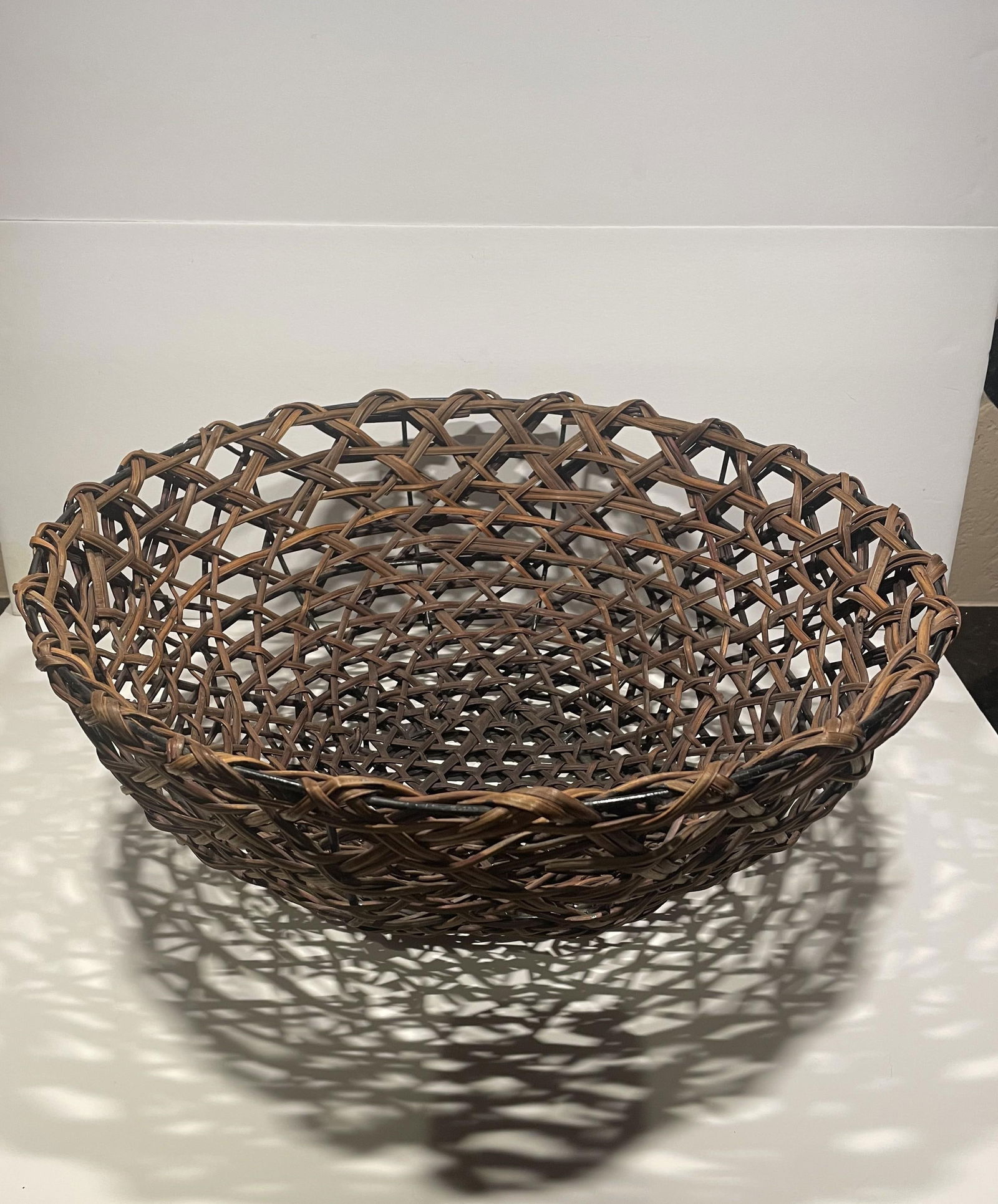 Late 20th Century Organic Woven Rattan Basket for Table - 3