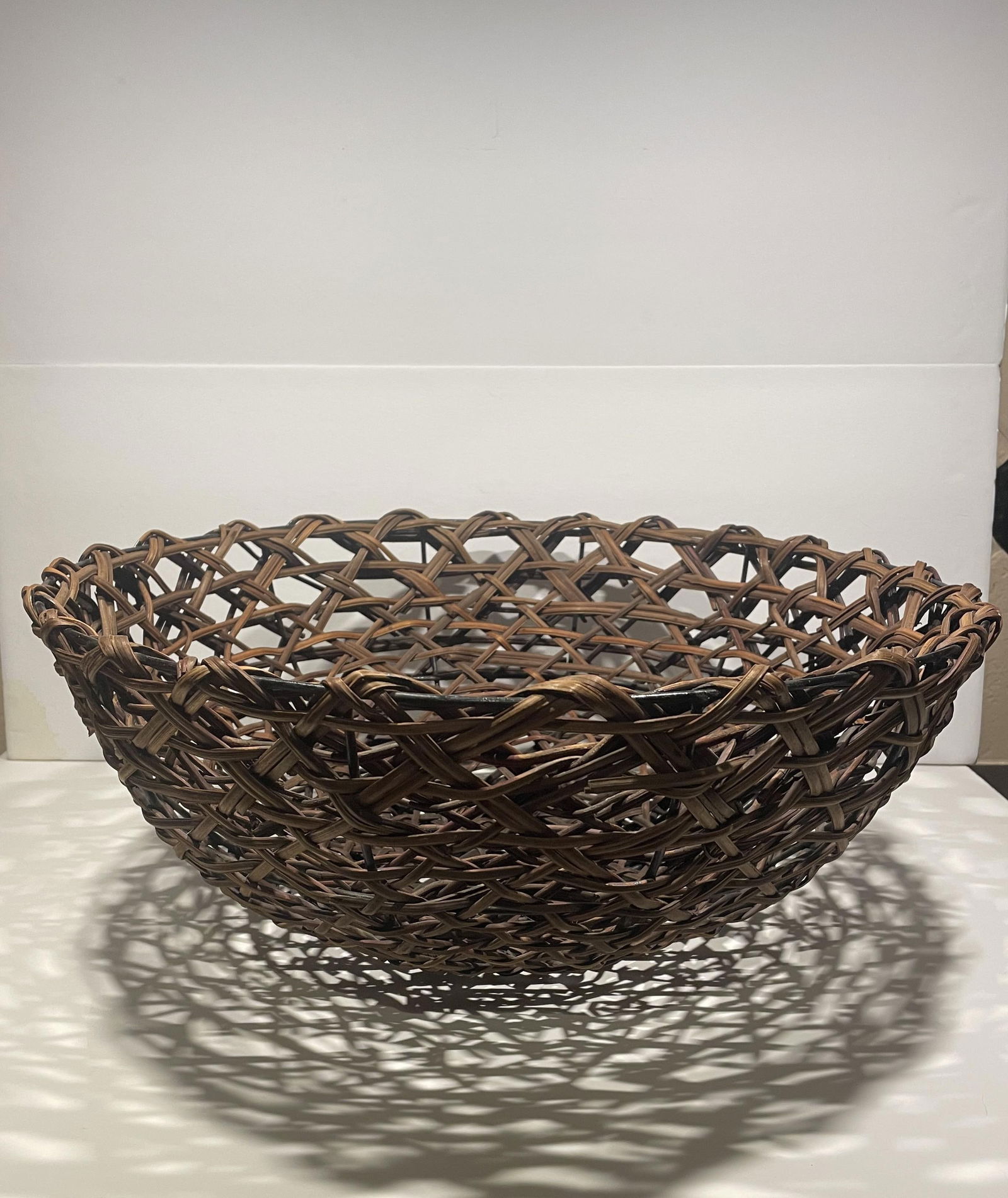 Late 20th Century Organic Woven Rattan Basket for Table - 4