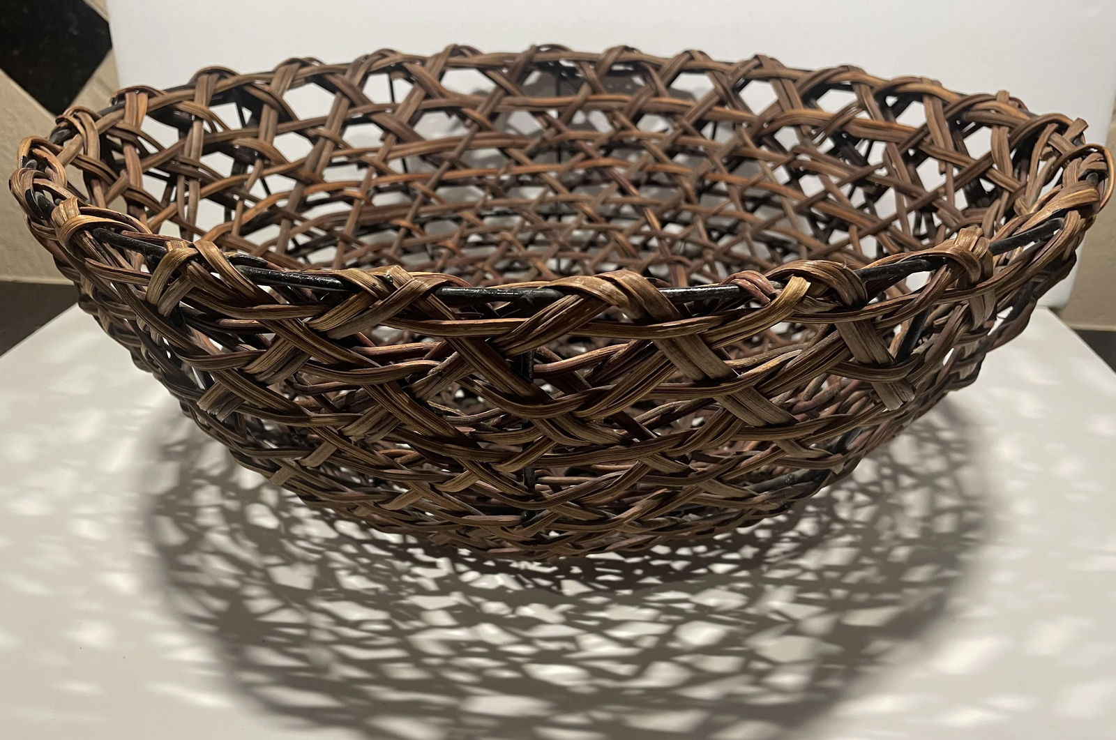 Late 20th Century Organic Woven Rattan Basket for Table - 5