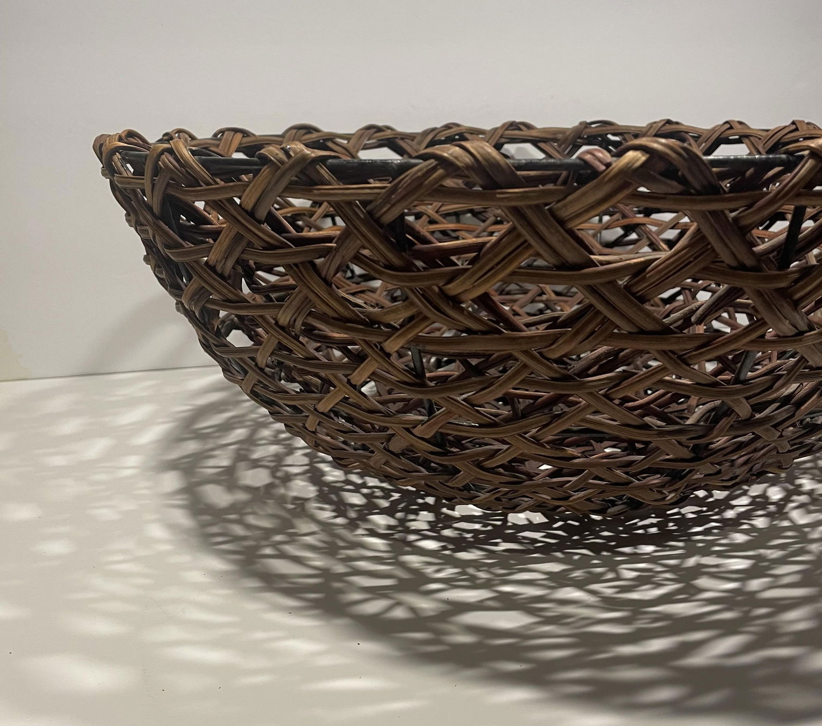 Late 20th Century Organic Woven Rattan Basket for Table - 6