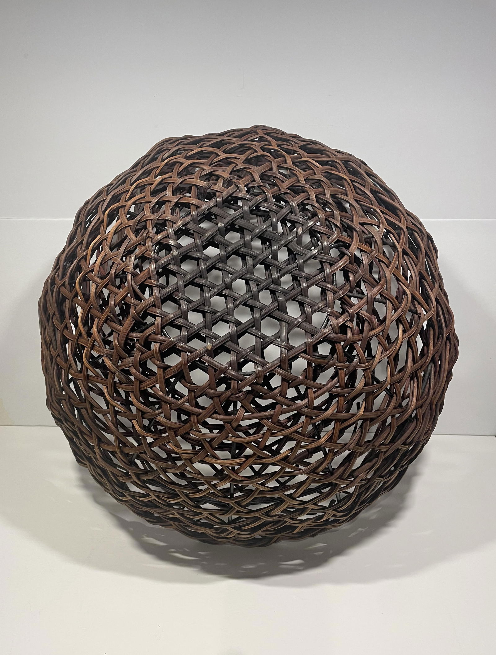 Late 20th Century Organic Woven Rattan Basket for Table - 7