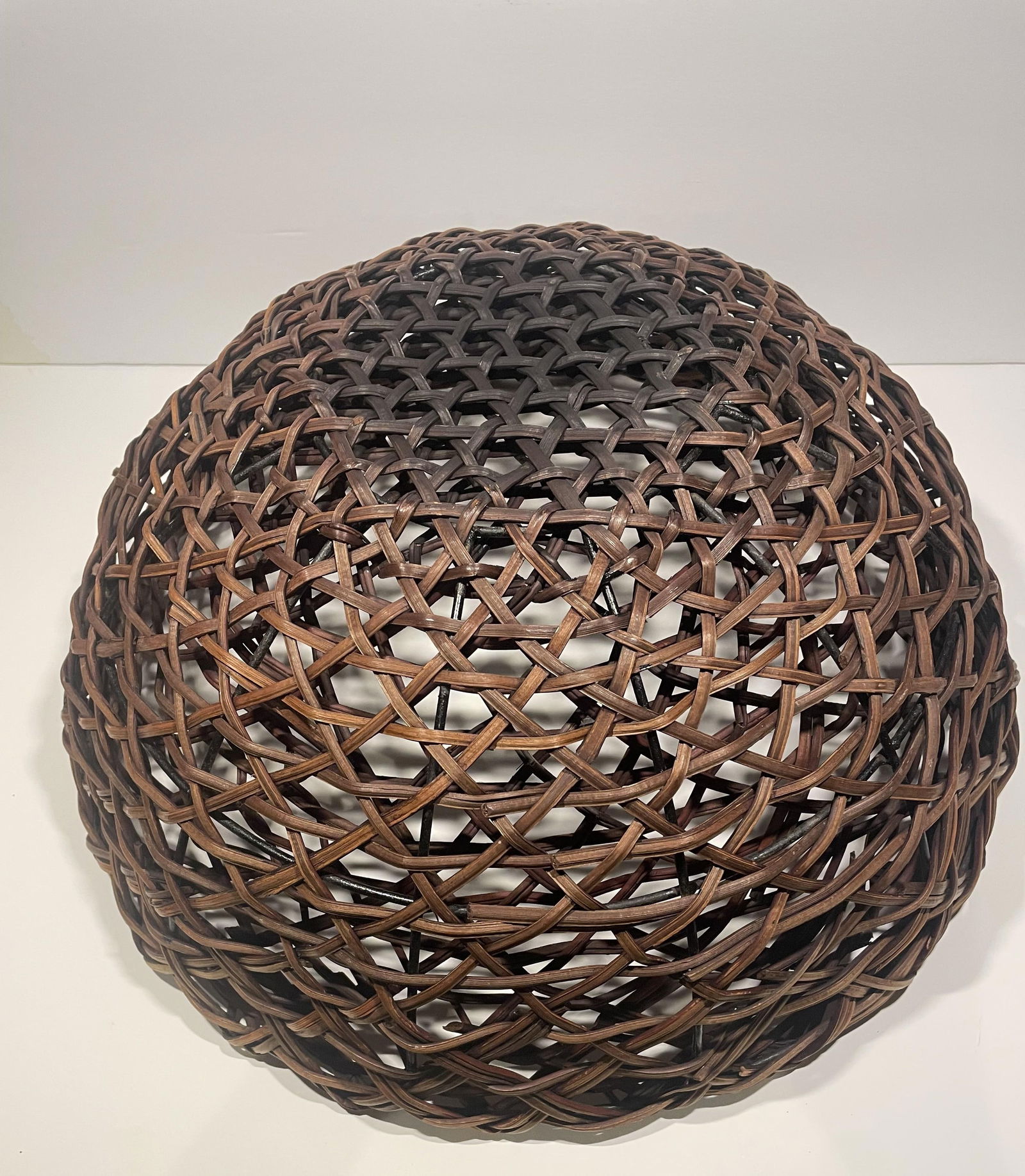 Late 20th Century Organic Woven Rattan Basket for Table - 8