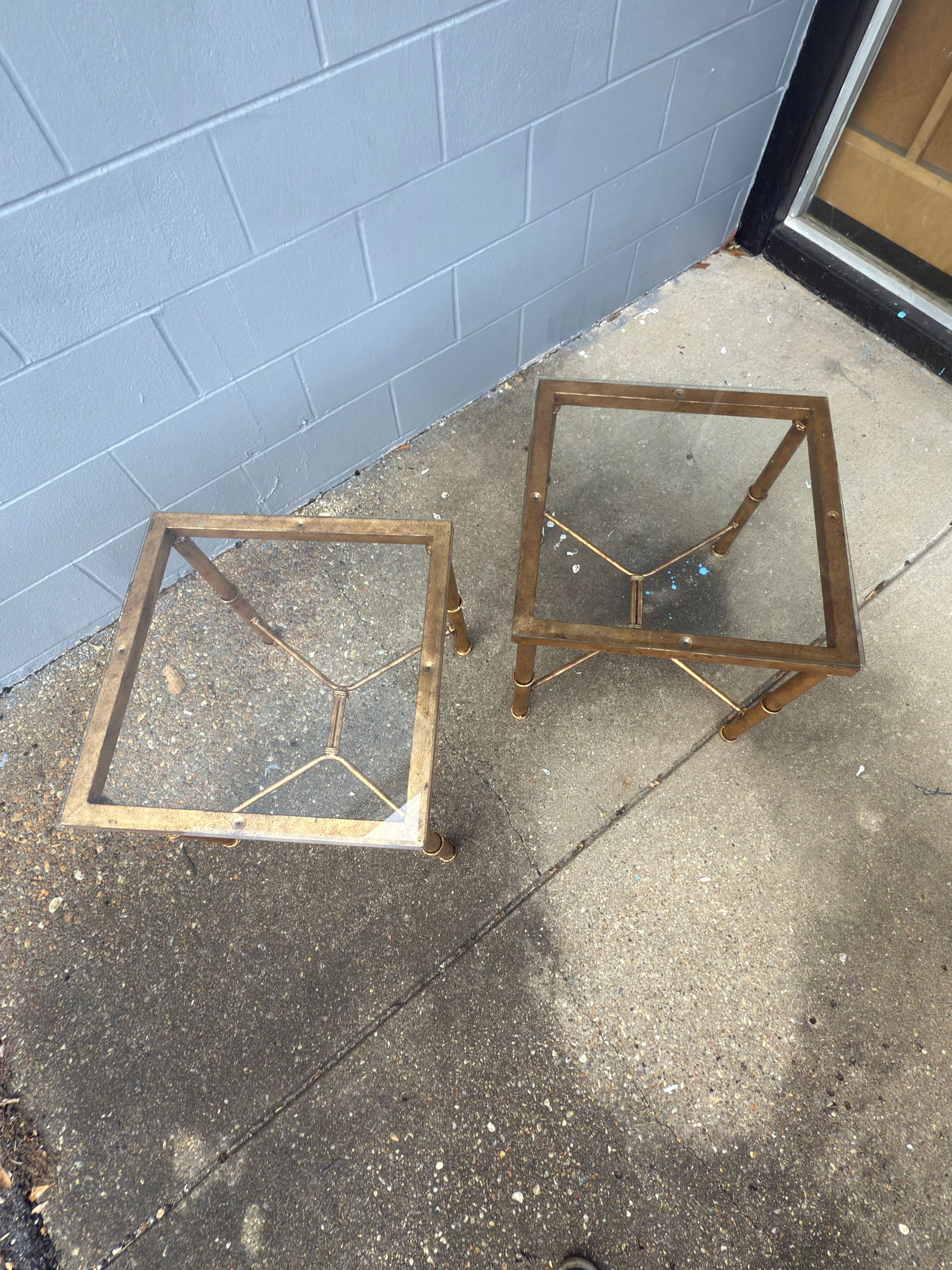 Late 20th Century Exquisite Pair: Hand-Gilt Faux Bamboo Side Tables - Curated by Turtle & Crane - Ne - 6