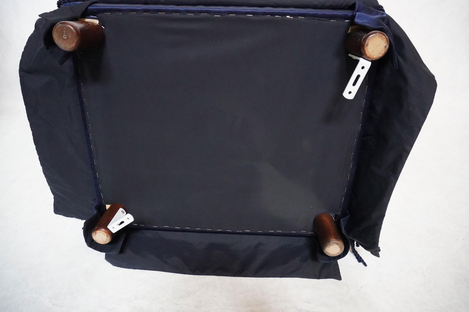 Late 20th Century Blue Ottoman With Fringed Skirt - 6