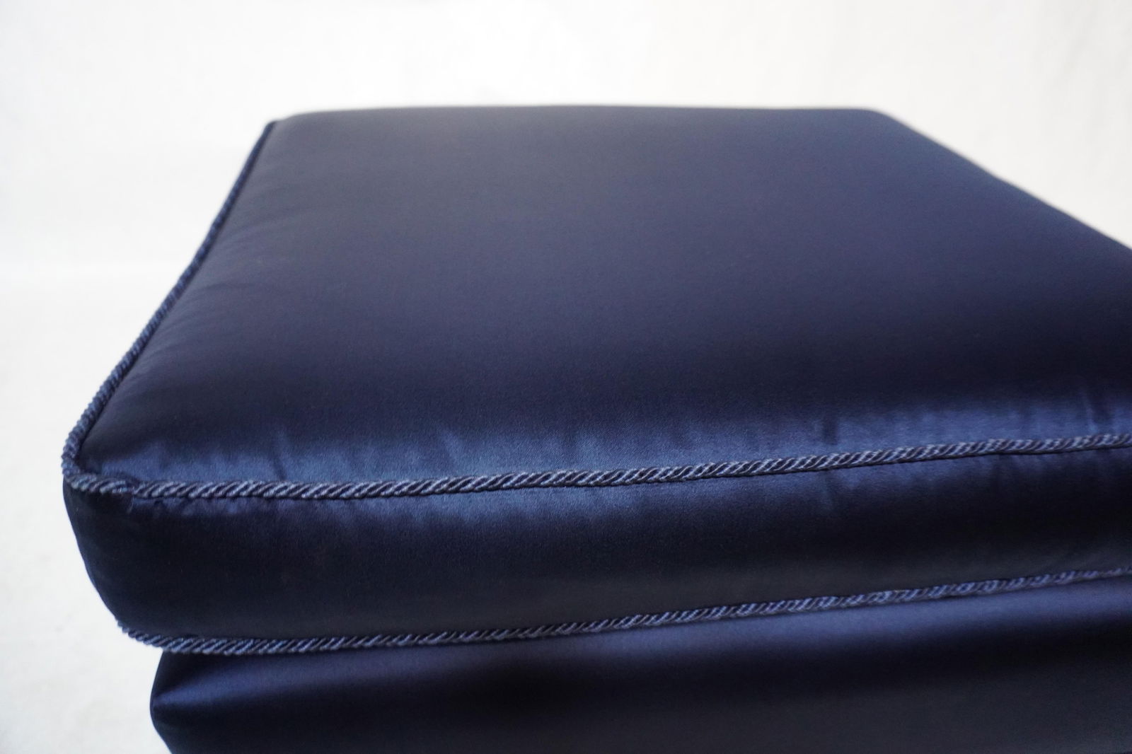 Late 20th Century Blue Ottoman With Fringed Skirt - 7