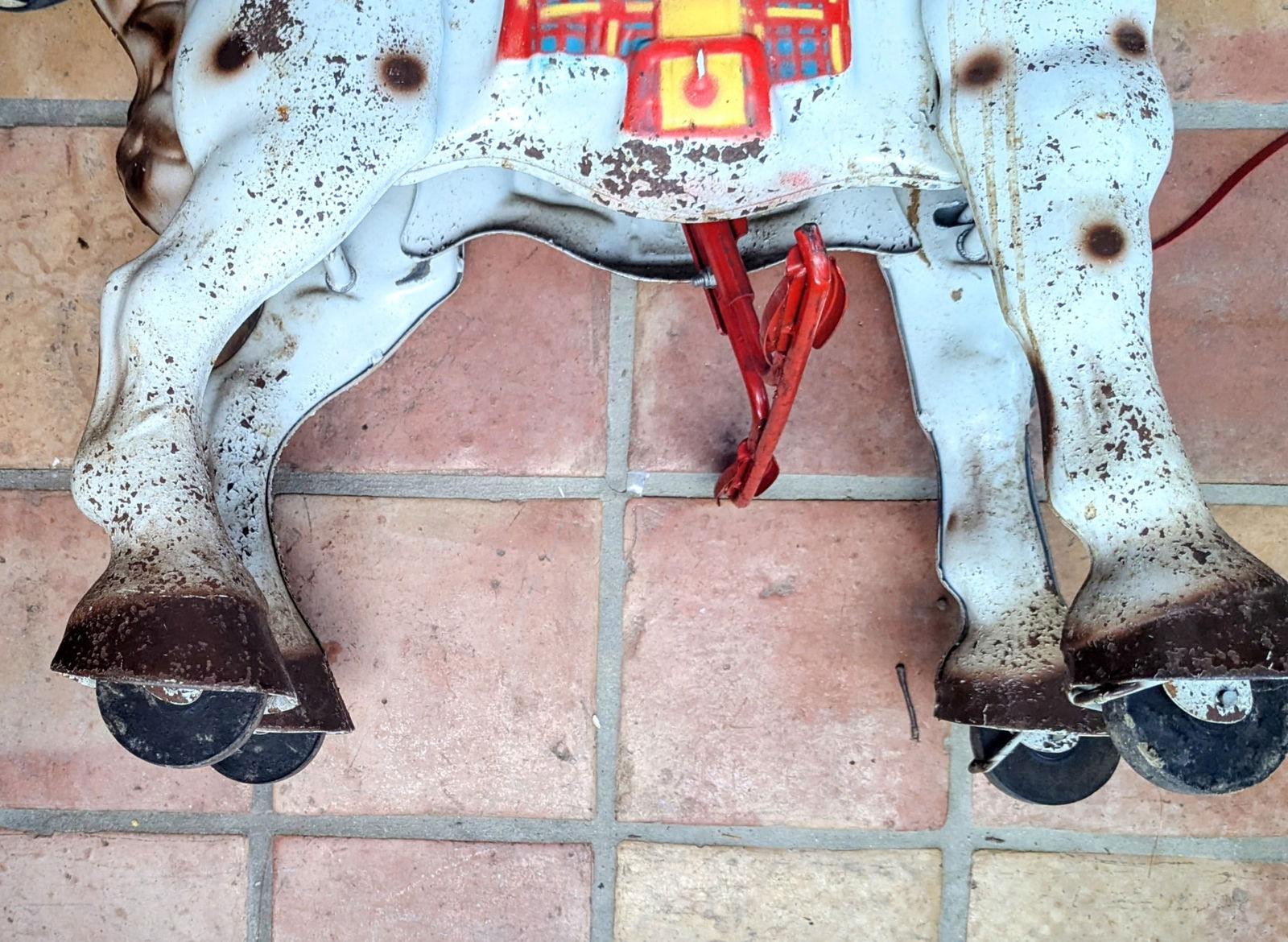 Rare Vintage 1940s Mobo Metal Bronco Toy Horse From England - 10