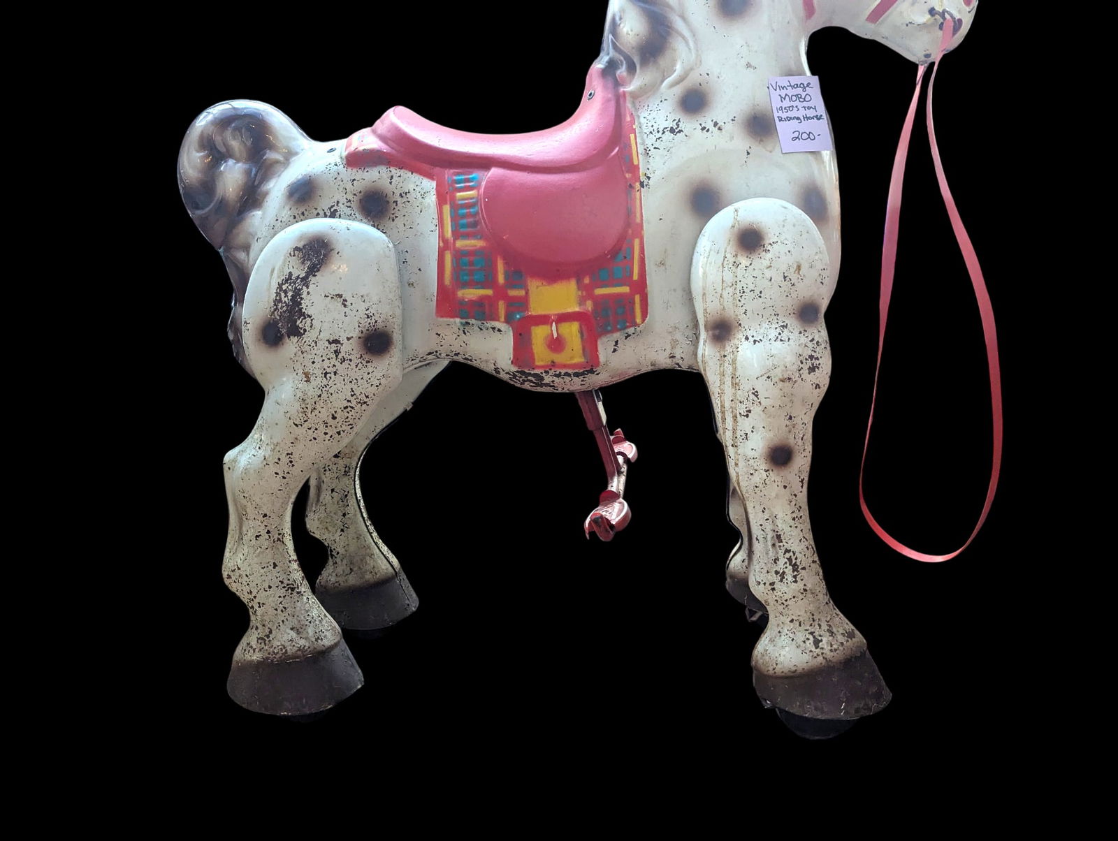 Rare Vintage 1940s Mobo Metal Bronco Toy Horse From England - 5