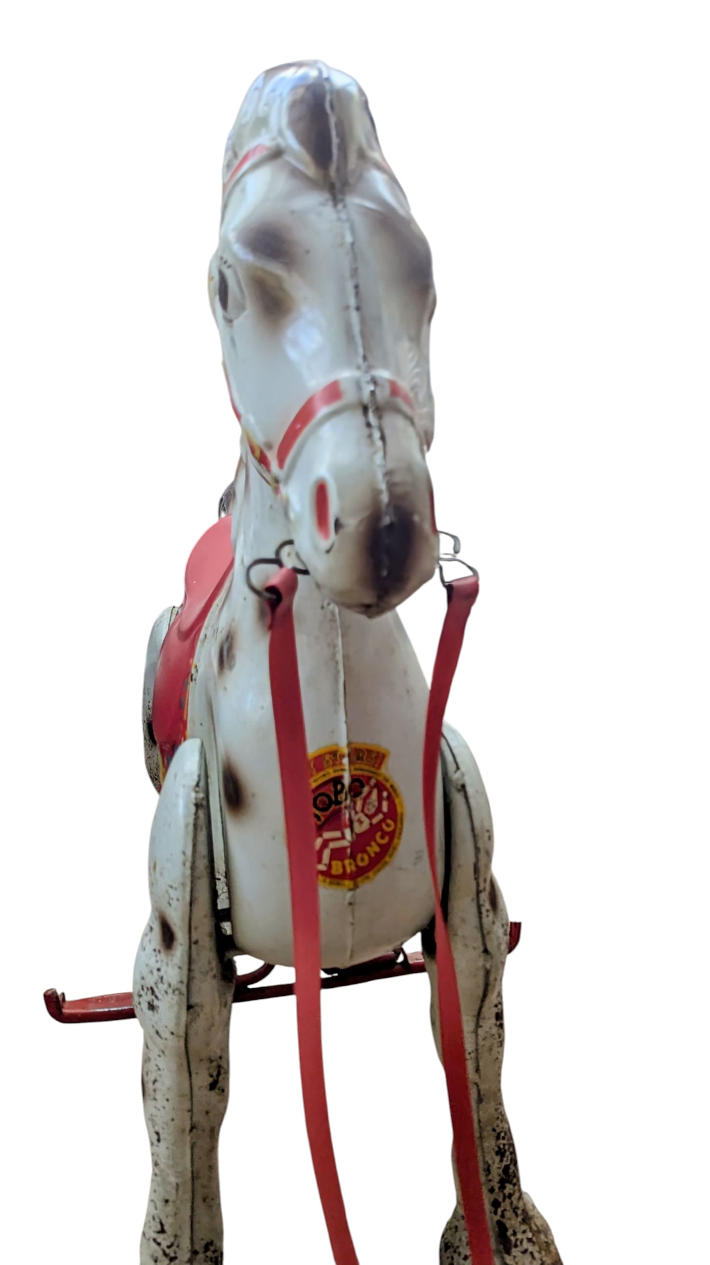 Rare Vintage 1940s Mobo Metal Bronco Toy Horse From England - 6