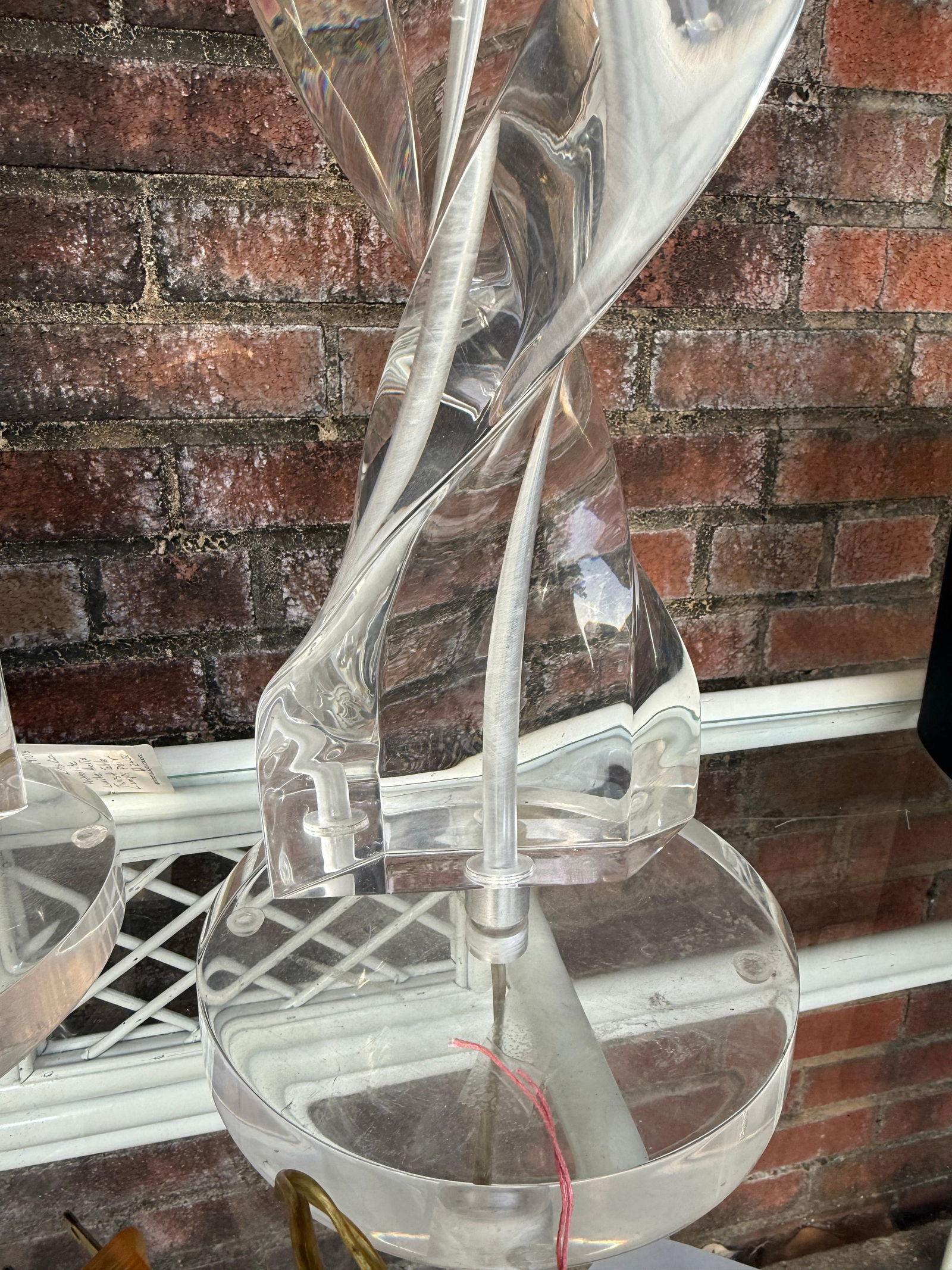 Vintage 1970s Hollywood Regency Lucite Helix Table Lamps, Attributed to Herbert Ritts for Astrolite - 9