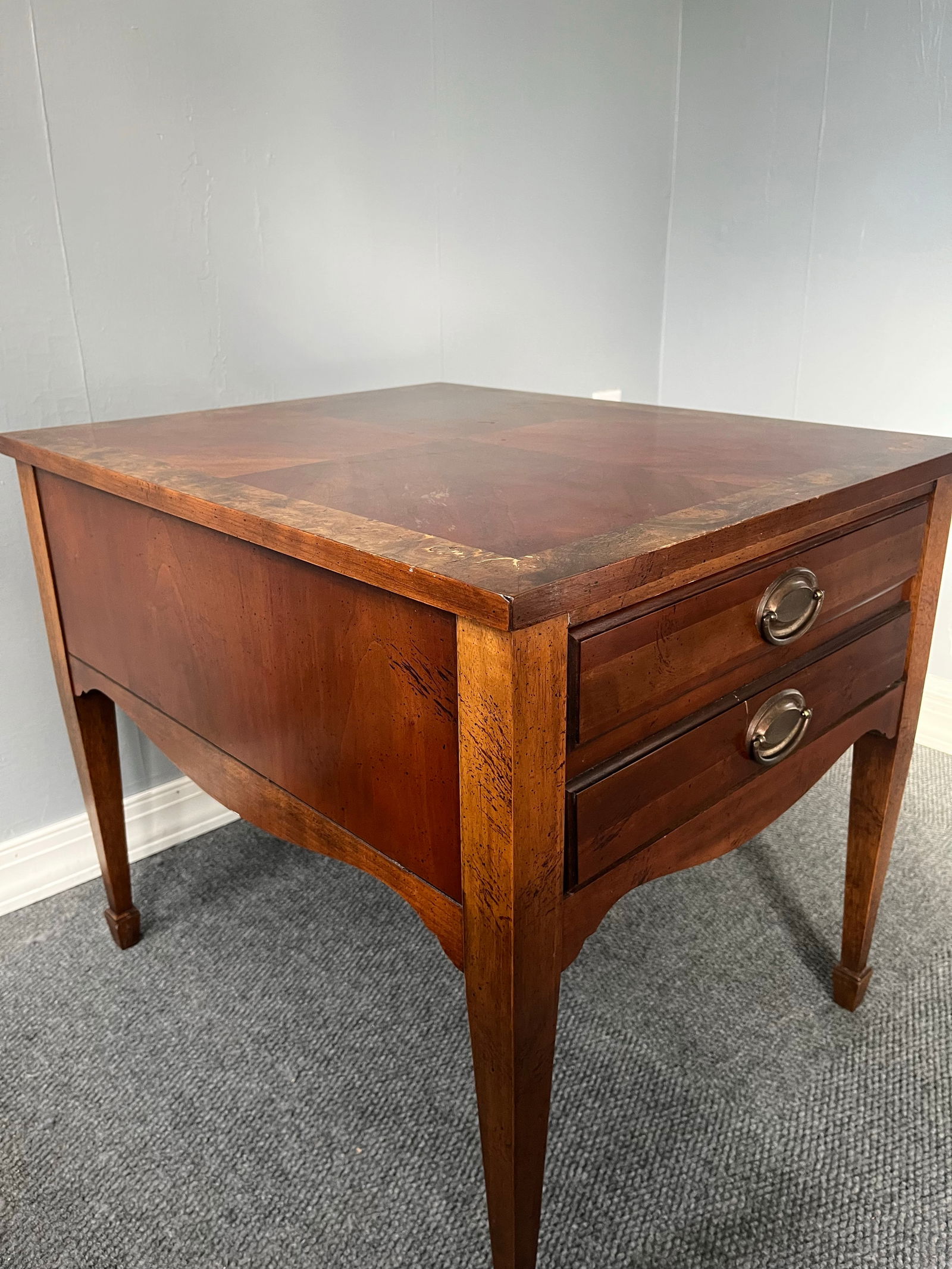 Lane Mid Century Federal-Style Mahogany Side Table With Marquetry - 3
