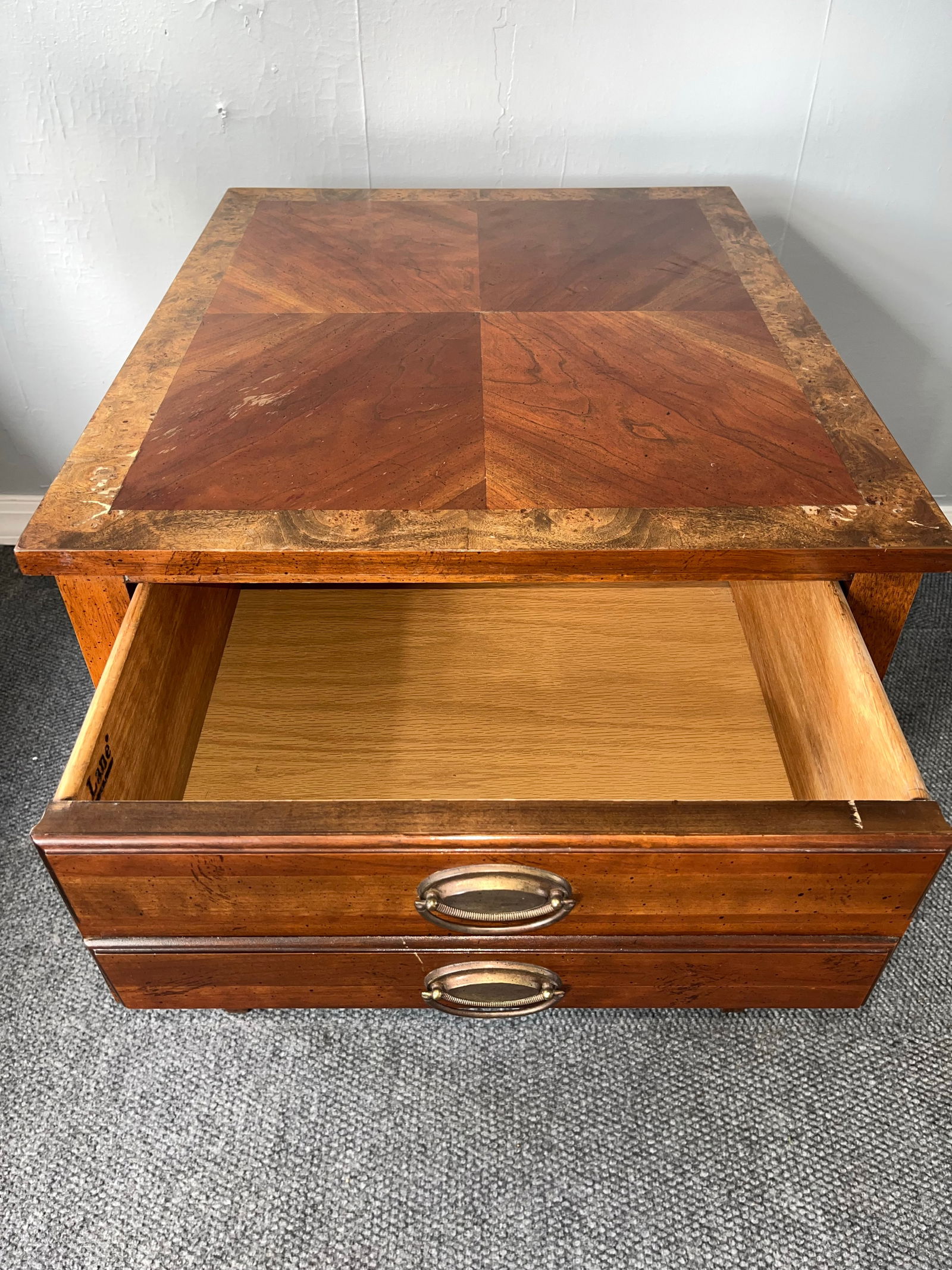 Lane Mid Century Federal-Style Mahogany Side Table With Marquetry - 5