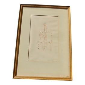 Agnes Enters Conte Crayon Drawing 1934