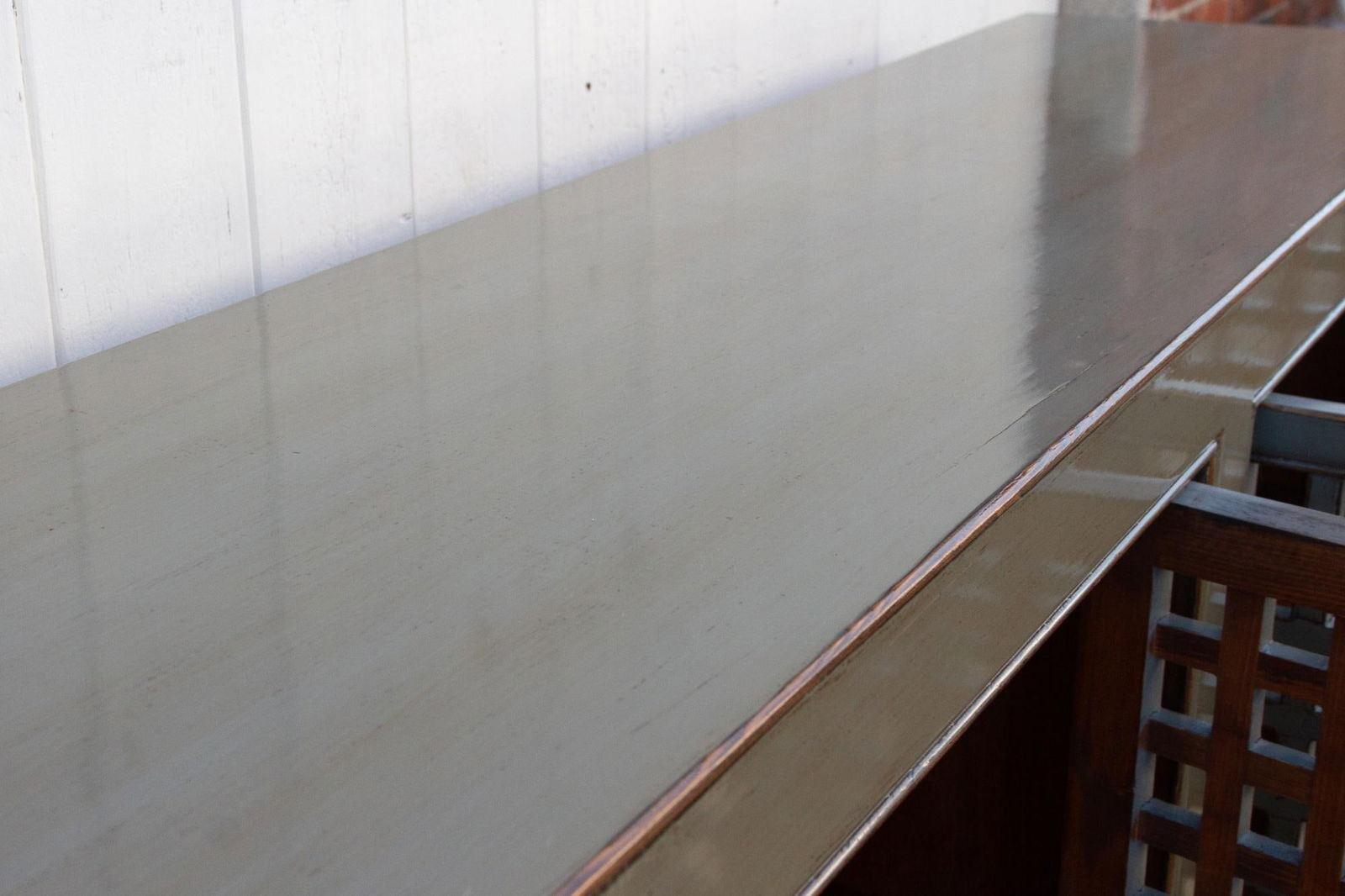 Stone Gray Painted Lattice Sideboard - 4