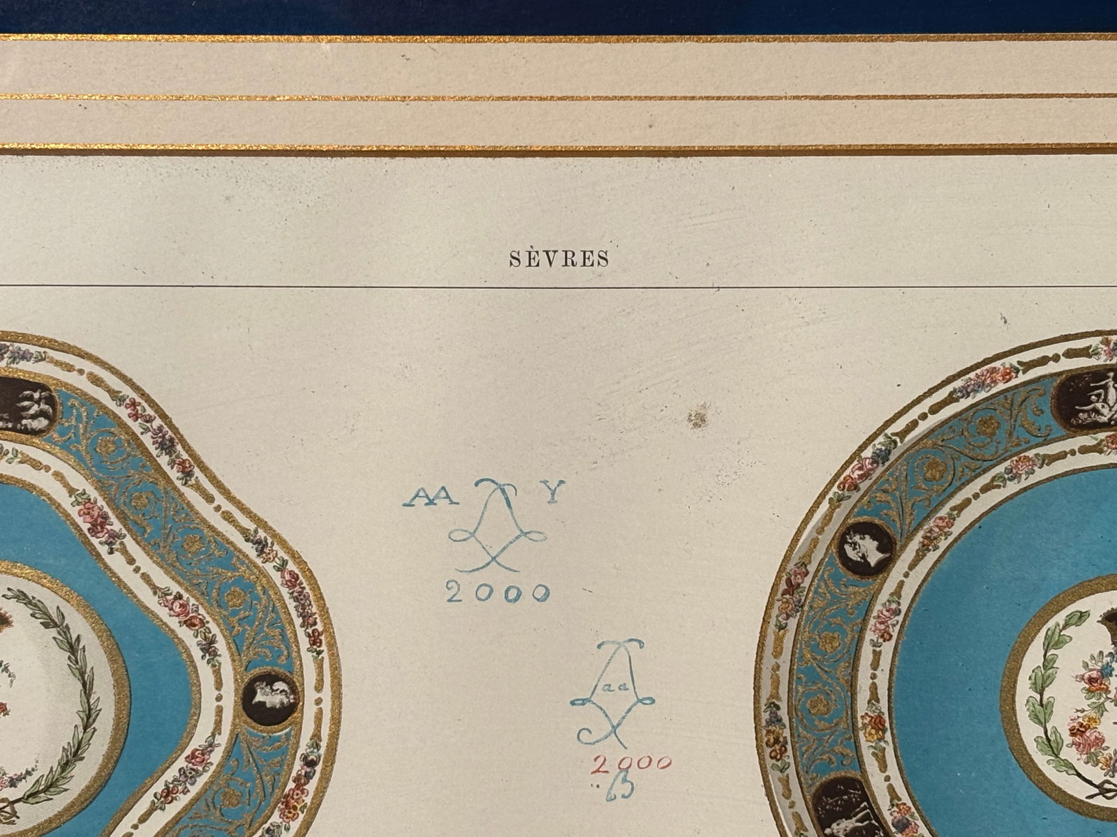 Original 19th C. French Print - Sevres Porcelains - Exceptional Color and Detail - 8