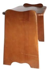 Mid 20th Century Colonial Revival Rustic Farmhouse Maple Bench Made in Vermont