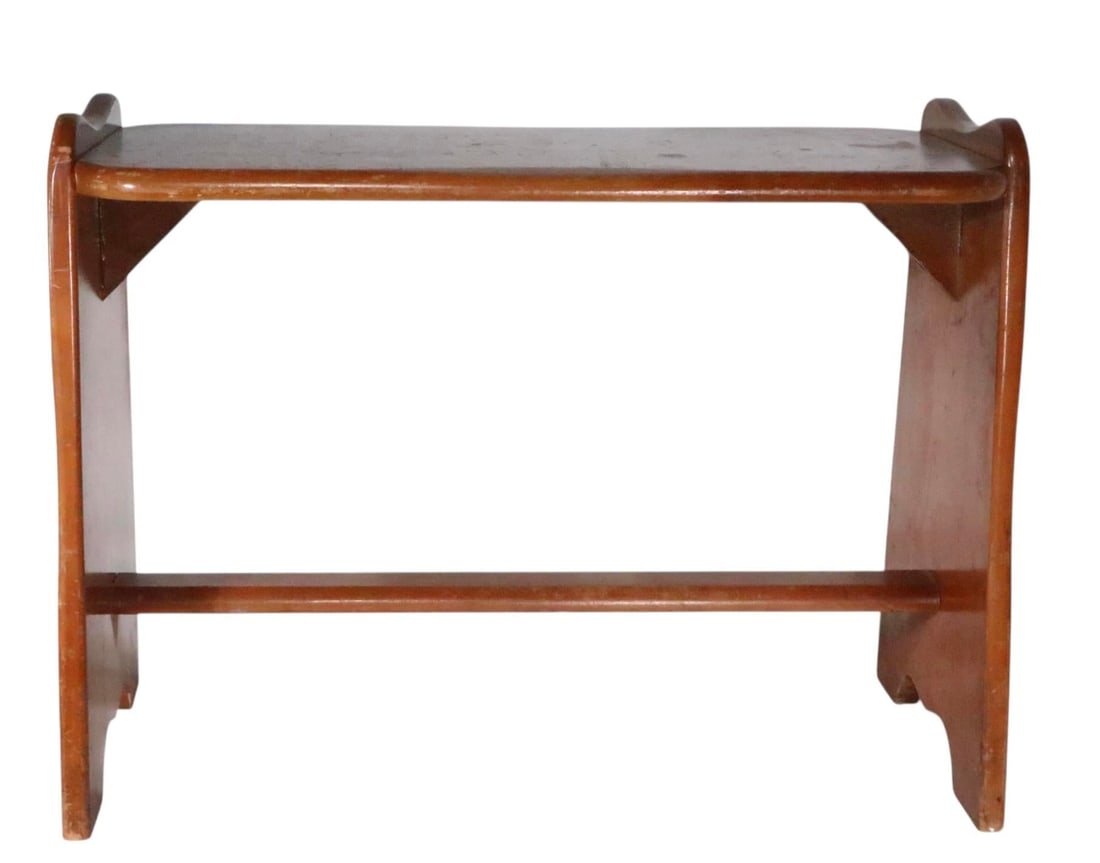 Mid 20th Century Colonial Revival Rustic Farmhouse Maple Bench Made in Vermont - 3