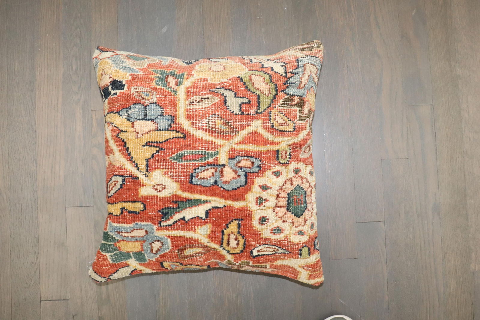 Antique Zabihi Collection Persian Mahal Square Rug Pillow - 2