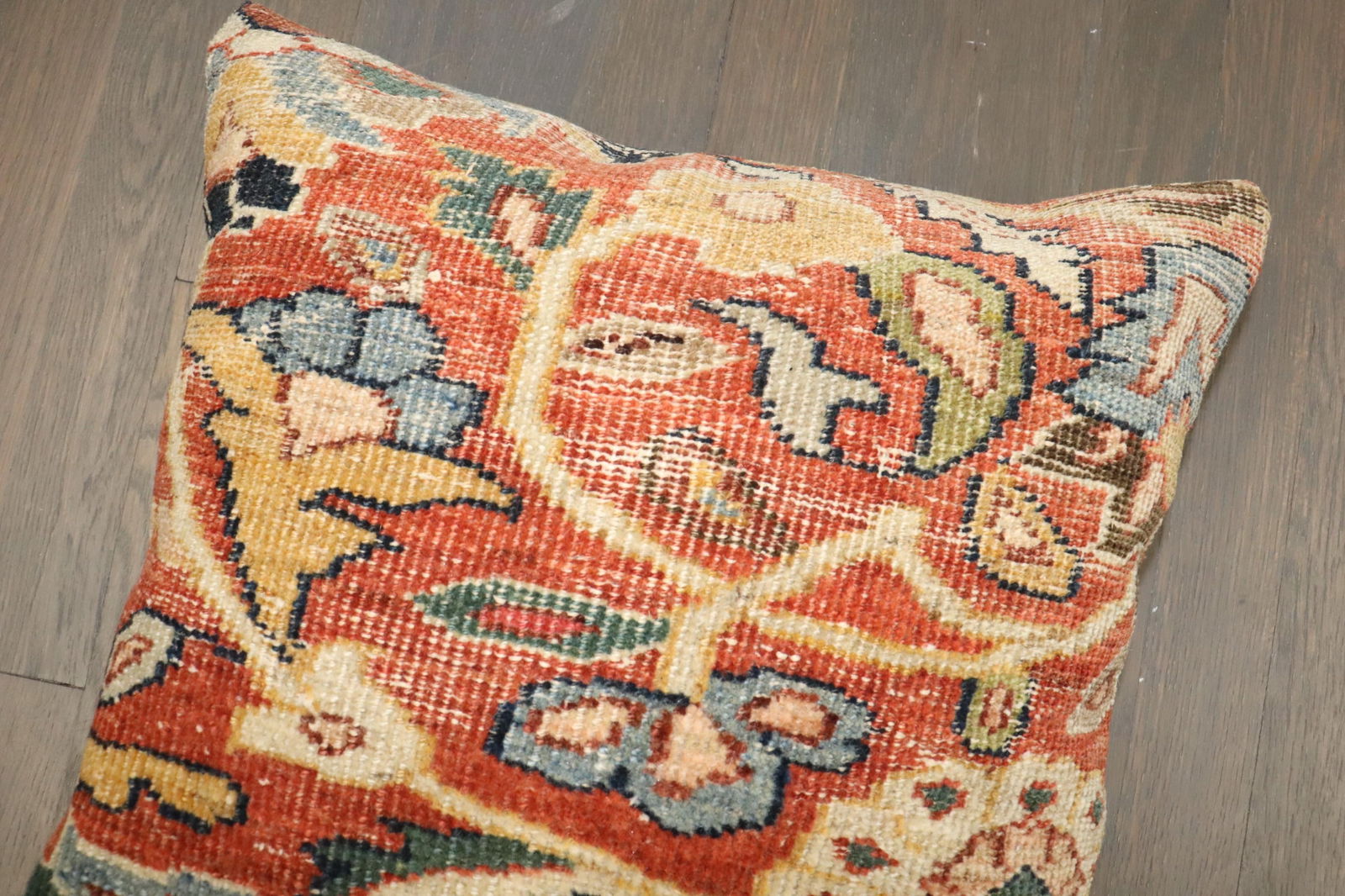 Antique Zabihi Collection Persian Mahal Square Rug Pillow - 3