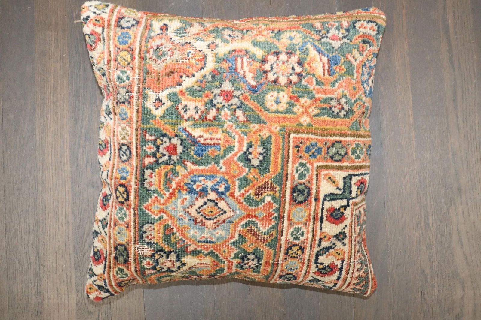 Antique Zabihi Collection Persian Mahal Border Rug Pillow - 2