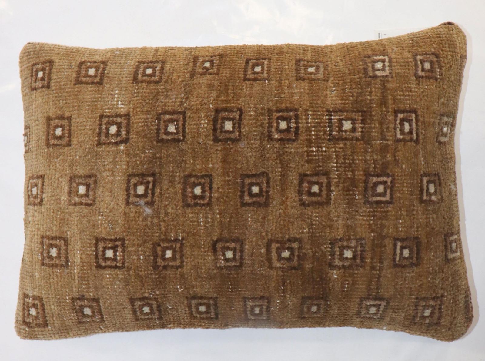 Vintage Zabihi Collection Large Brown Turkish Rug Pillow - 4