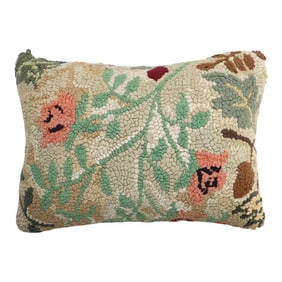 Zabihi Collection American Hooked Floral Rug Pillow