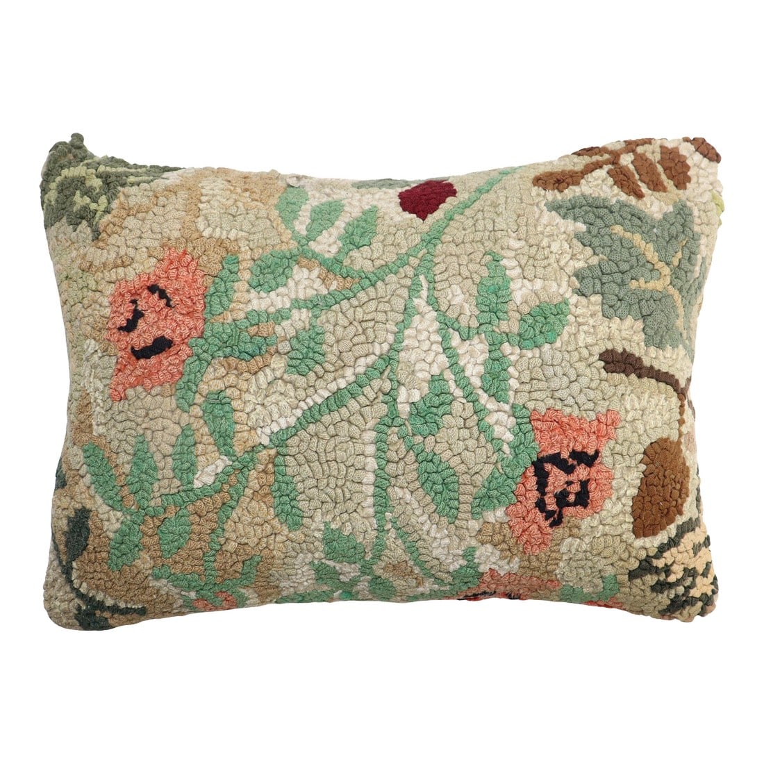 Zabihi Collection American Hooked Floral Rug Pillow (1 of 4)