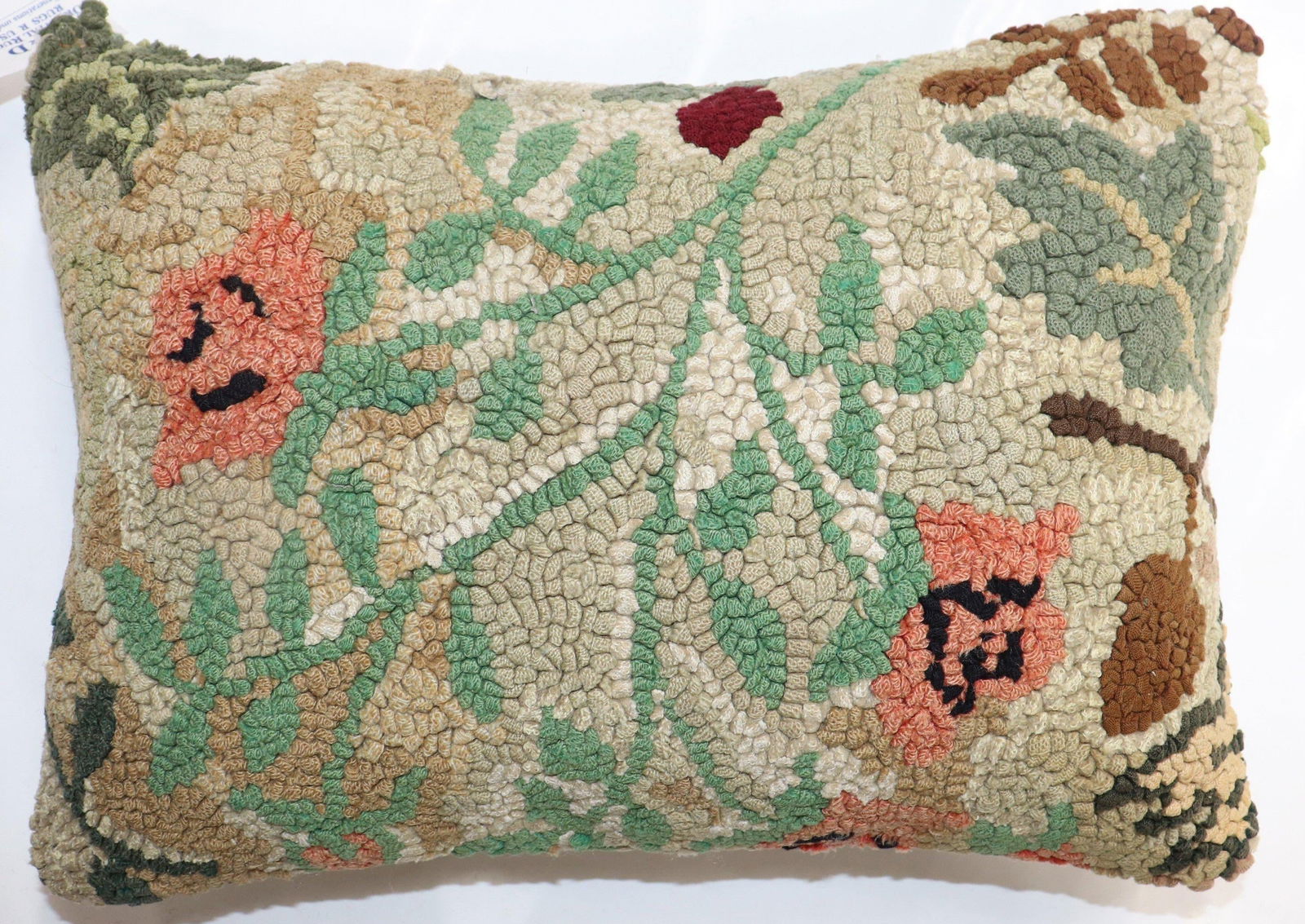 Zabihi Collection American Hooked Floral Rug Pillow - 3