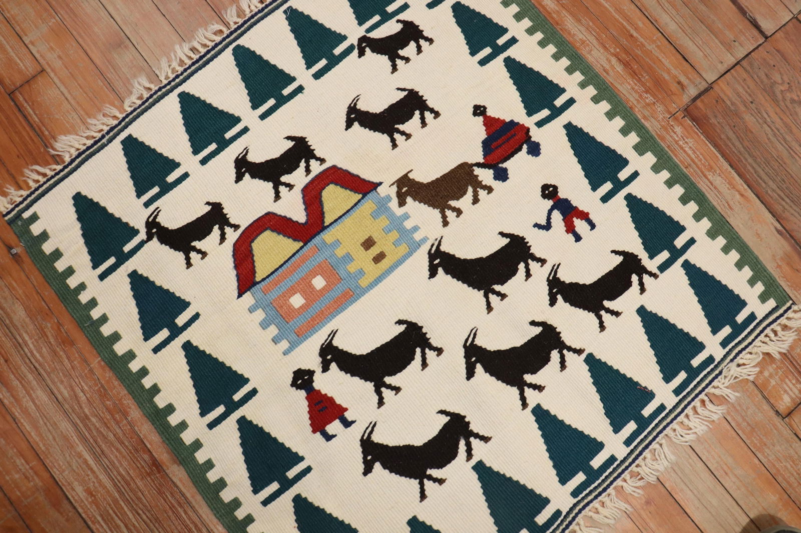 Zabihi Collection Pictorial Turkish Kilim - 3