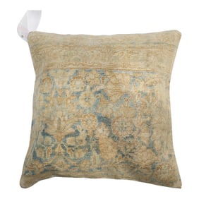 Antique Zabihi Collection Persian Kerman Square Rug Pillow