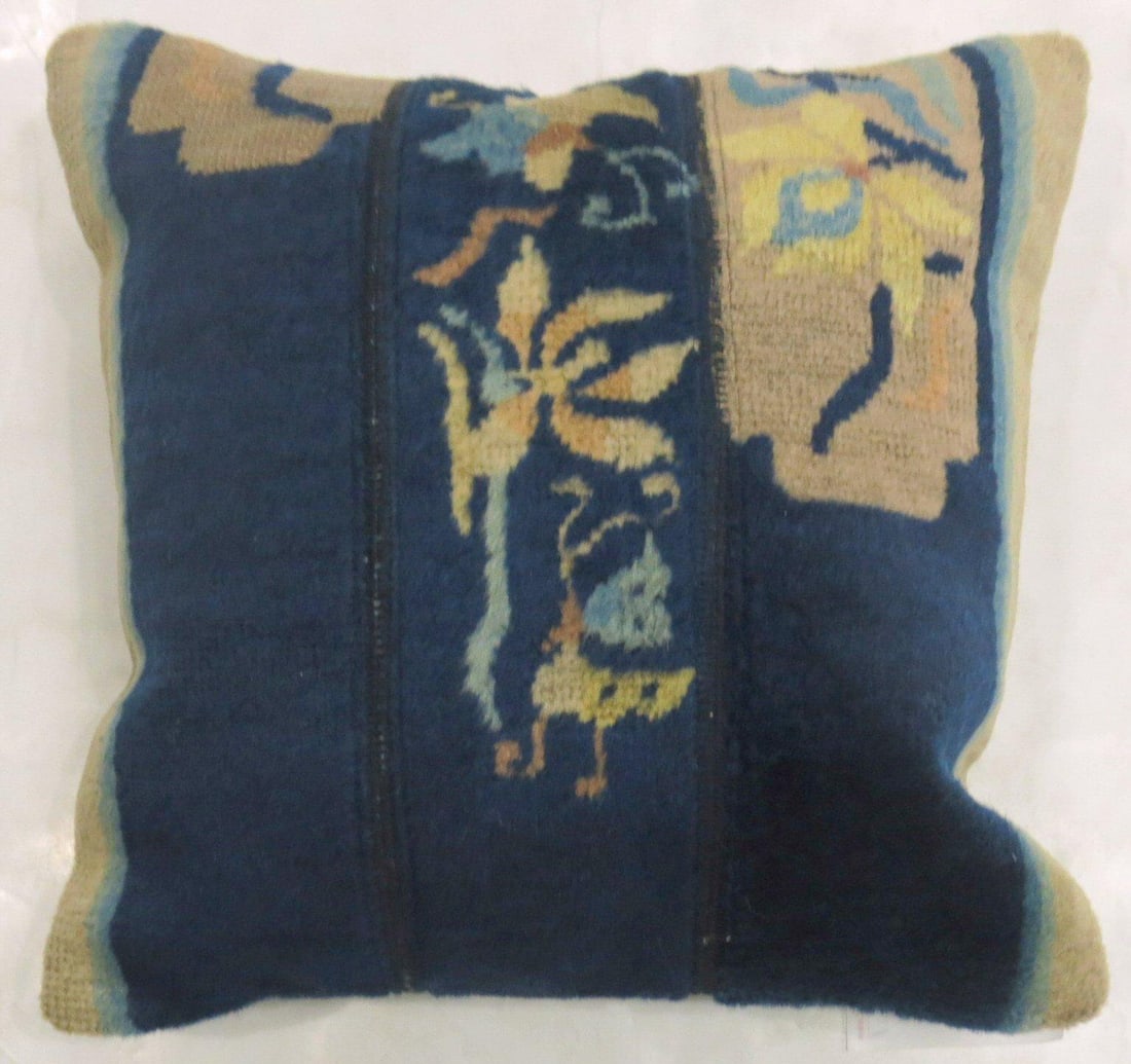 Zabihi Collection Navy Chinese Rug Pillow - 2