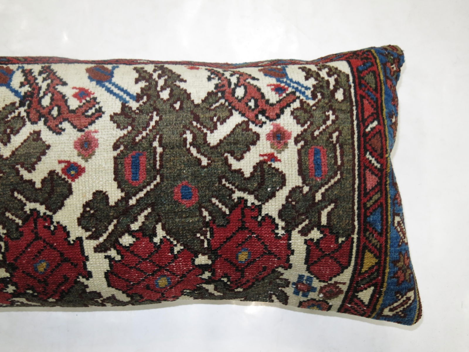 Antique Zabihi Collection Persian Floral Rug Bolster Pillow - 2
