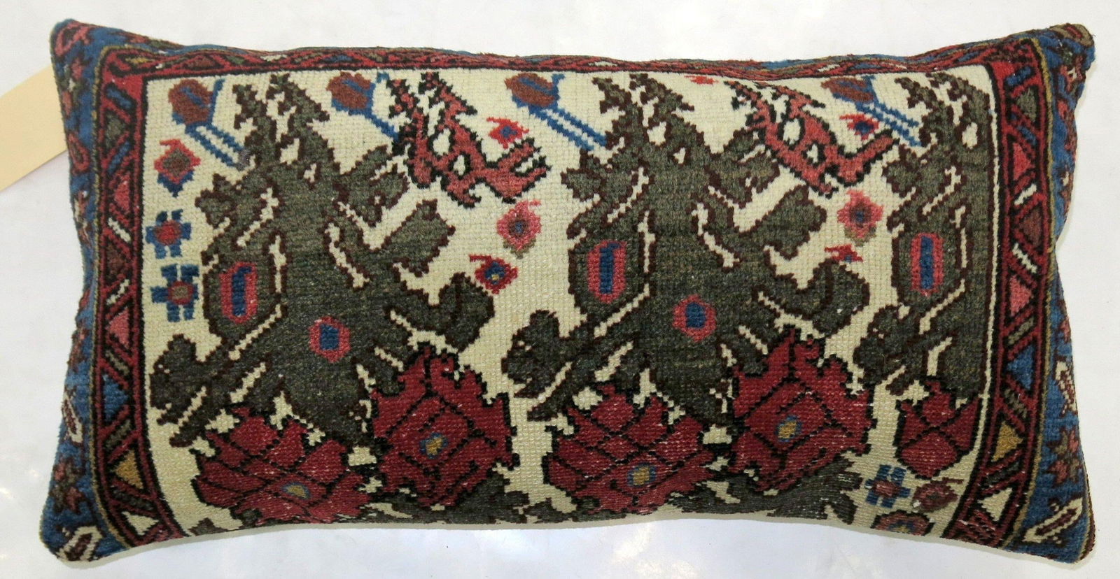 Antique Zabihi Collection Persian Floral Rug Bolster Pillow - 4
