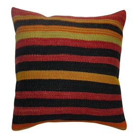 Zabihi Collection Striped Turkish Kilim Pillow