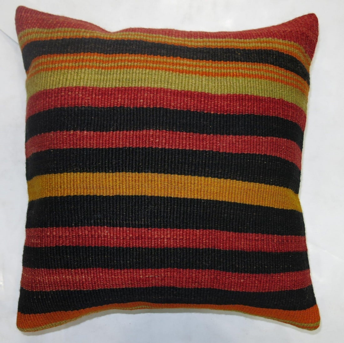 Zabihi Collection Striped Turkish Kilim Pillow - 2