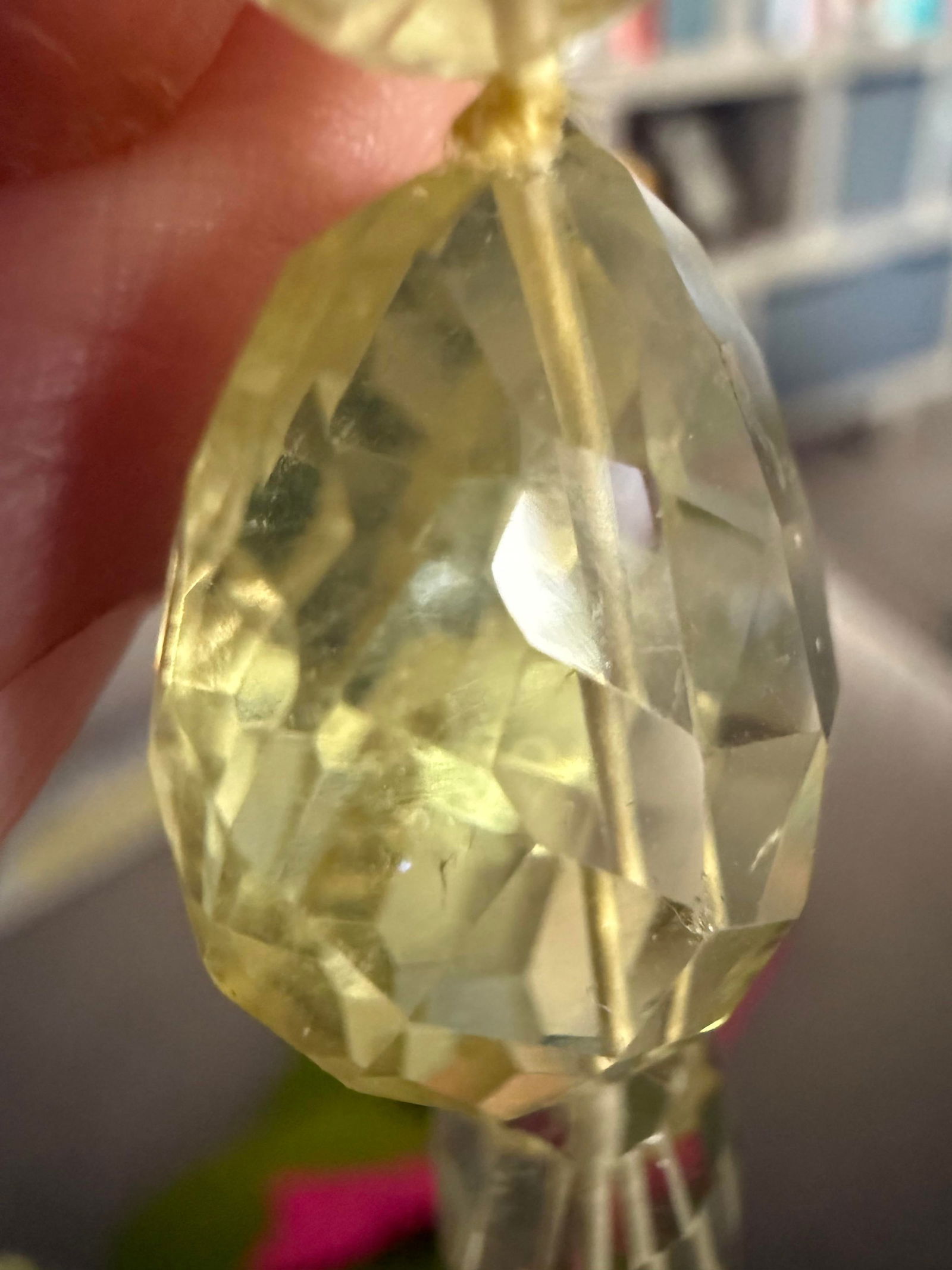 Lemon Quartz & Brass Pendant Necklace - 3