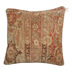 Antique Persian Square Tabriz Rug Pillow