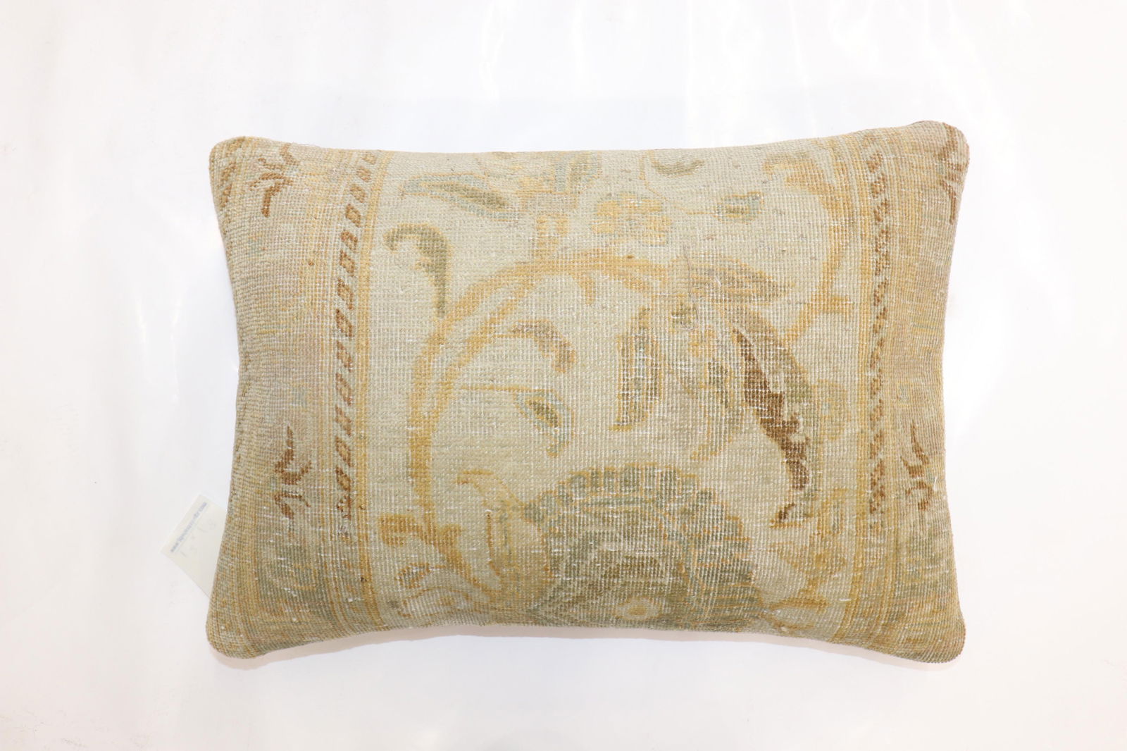 Antique Persian Tabriz Bolster Rug Pillow - 2
