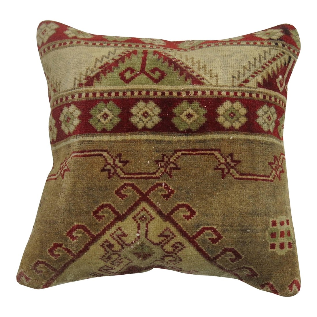 Antique Turkish Sivas Rug Pillow NO RESERVE: Pillow made from an antique Turkish Sivas rug. 17'' x 17'' Condition: Alterations: Original Condition Unaltered Imperfections: Some Imperfections Condition Notes: Good Wear consistent with age and